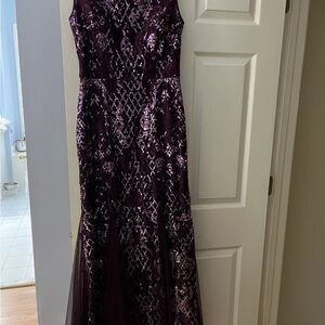 Glamorous Sequin Wedding Dress in Deep Purple